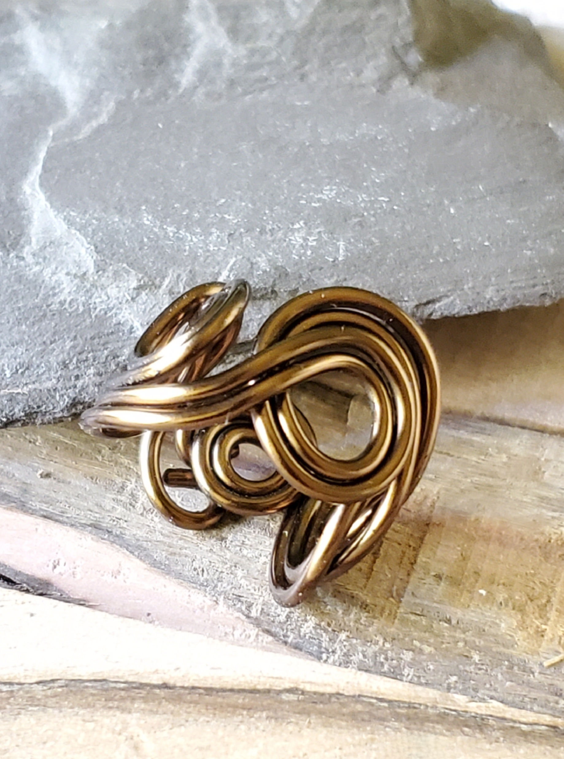 Bronze Swirl size 7 (adjustable)