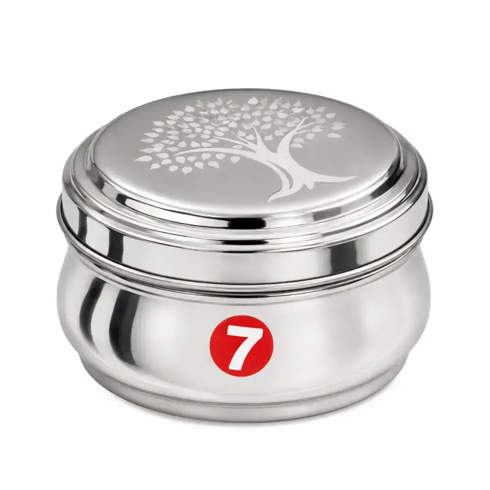 Stainless Steel Premium Storage Box No. 7 with Lid Mirror Finish Kitchen Contain