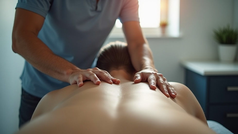 Eye-level view of chiropractic adjustment on a patient’s back