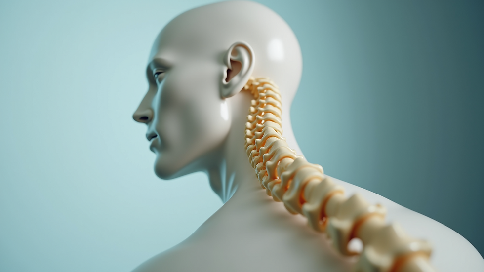 Close-up view of a spine model used in chiropractic care