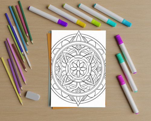 Geometric Coloring Pattern: Explore the Beauty of Geo 1 Design