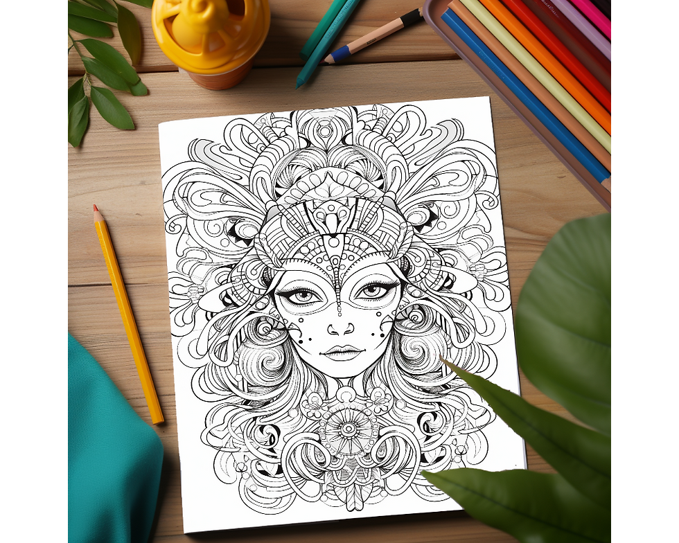 Fantasy Face Coloring Page 2