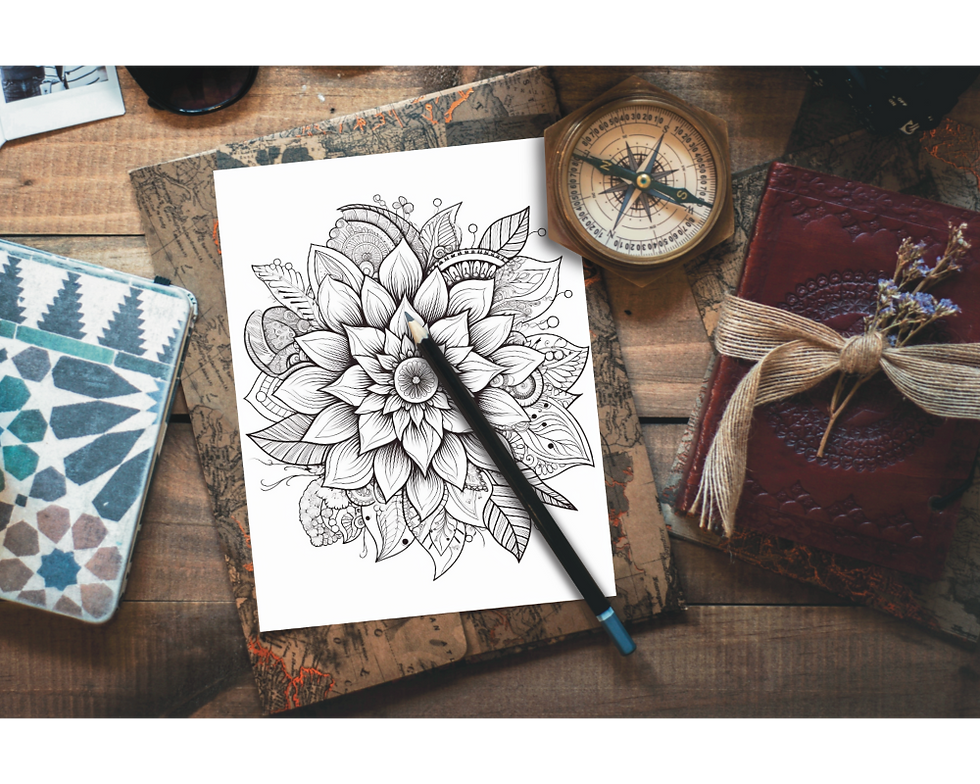 Floral Coloring Pattern Page 1