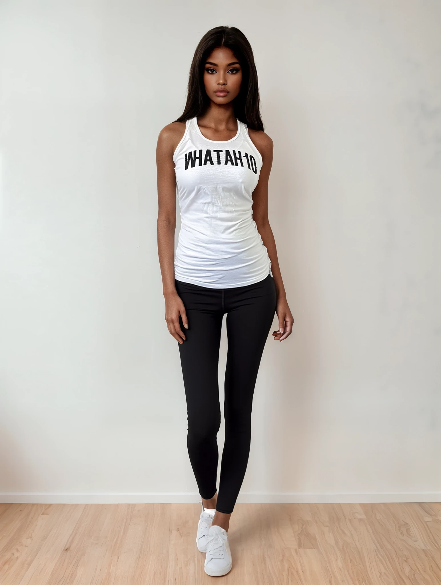 Racer Back Tee & Black Leggings