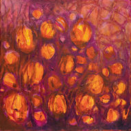 Gemälde Acry Leinwand orange Blumen Tulpen