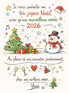 Je vous souhaite un très joyeux Noël ainsi qu’une merveilleuse année 2026