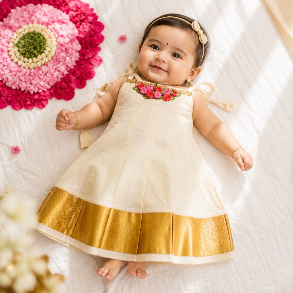 Onam girls frock (3-6months)