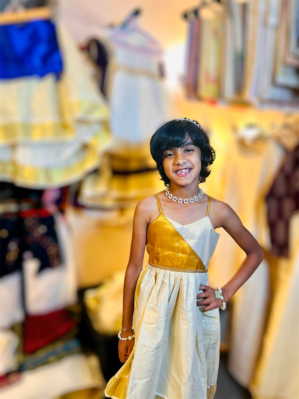 Thumbnail: Onam Girls frock 5-7y)