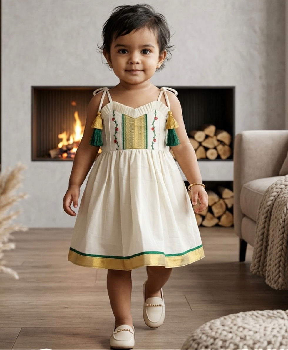 Thumbnail: Onam girls frock (0-6m)