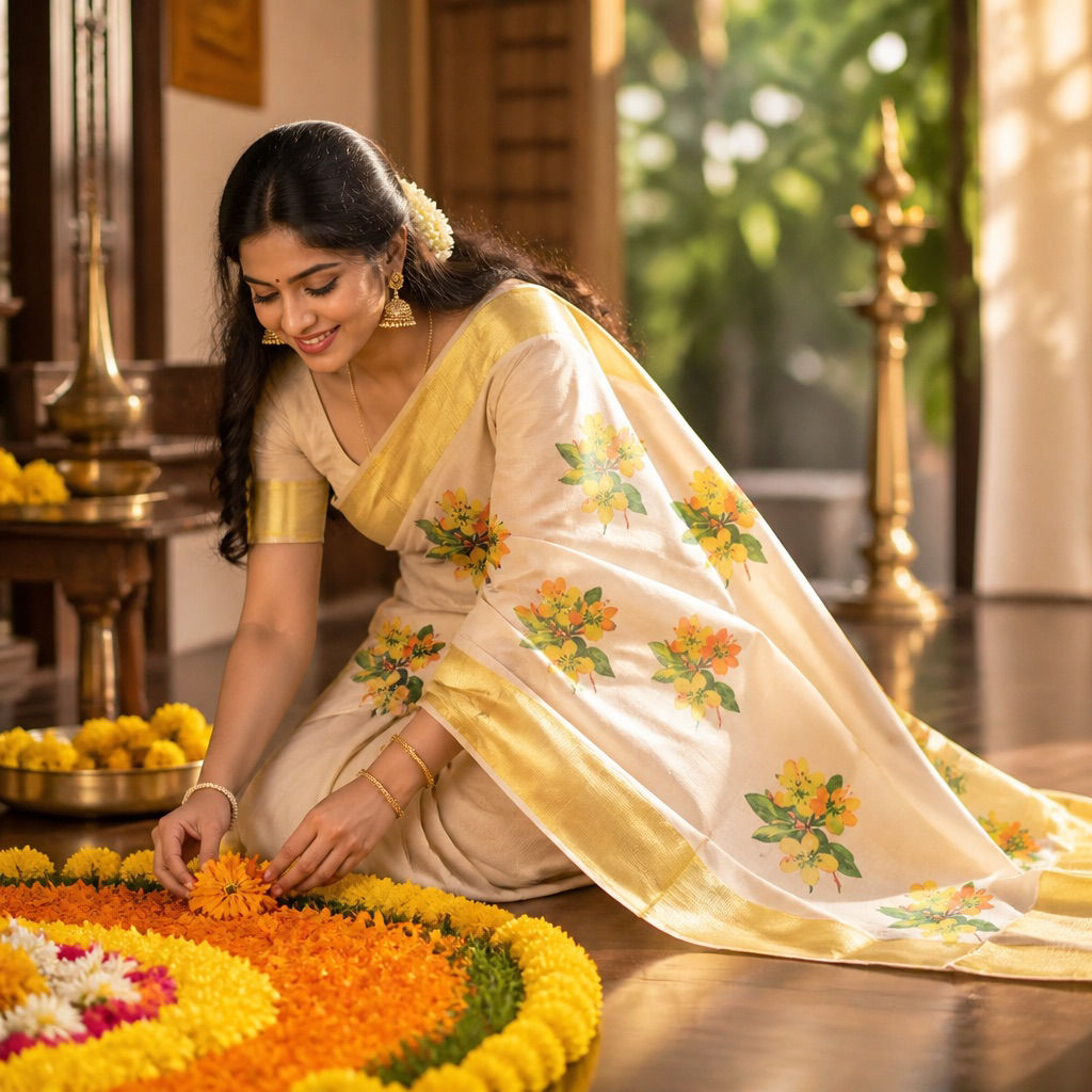 Onam tissue saree
