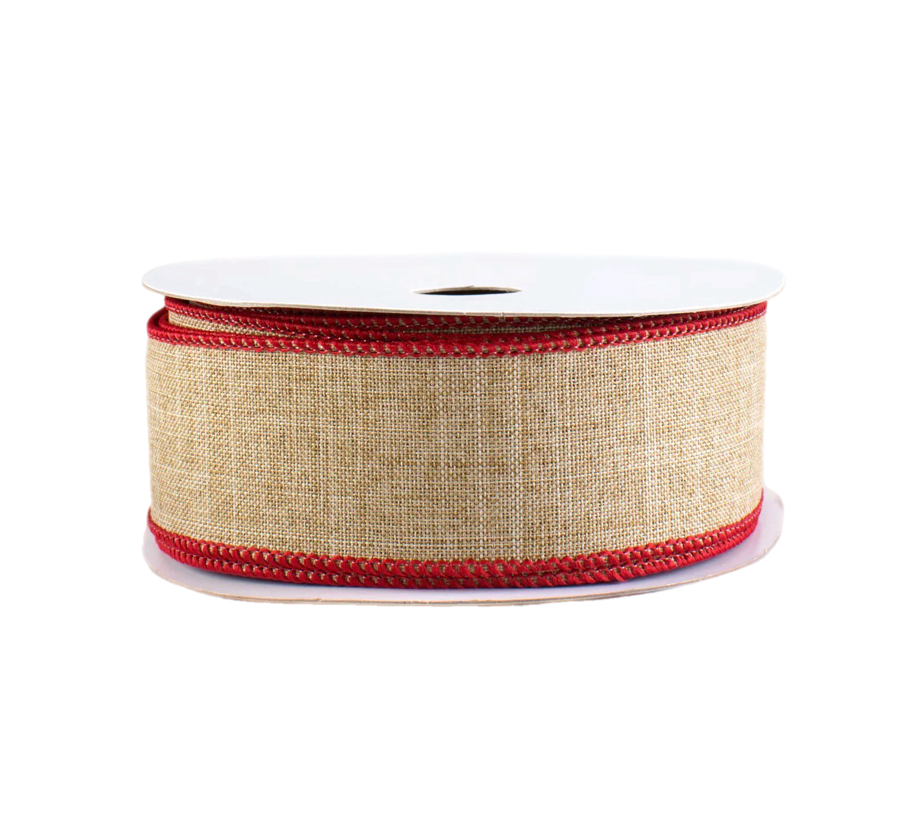 Natural Burlap with Red Trim