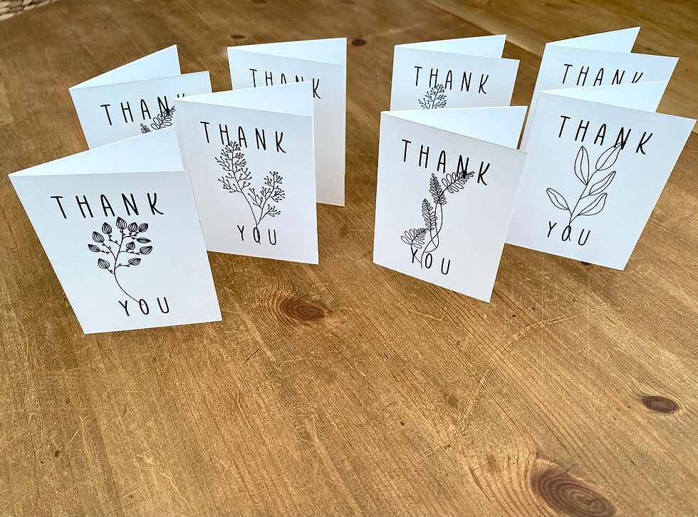 Thumbnail: Thank You Flower Line Art A7 - 8 Card Pack
