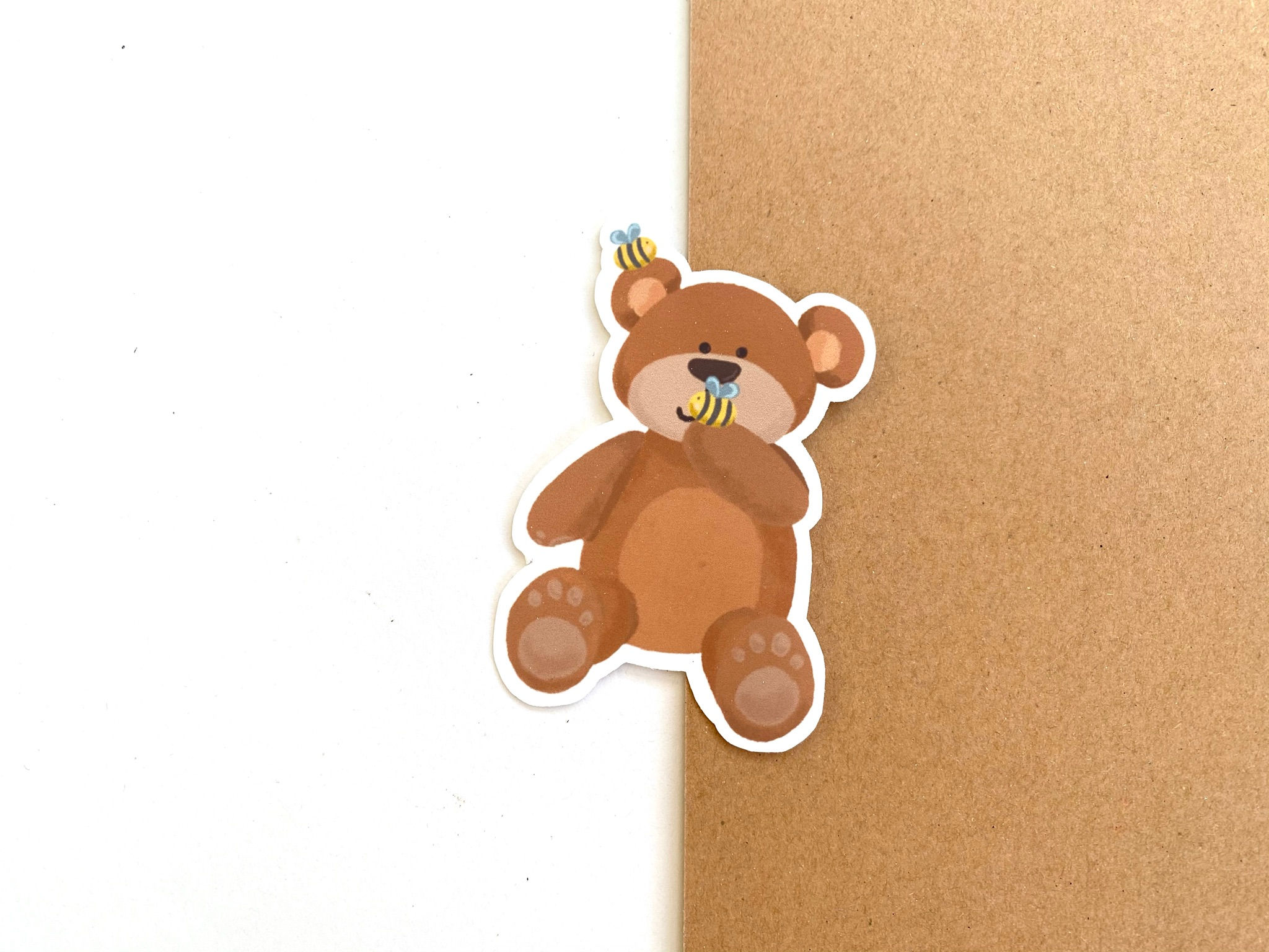 Bear and Bees Vinyl Sticker