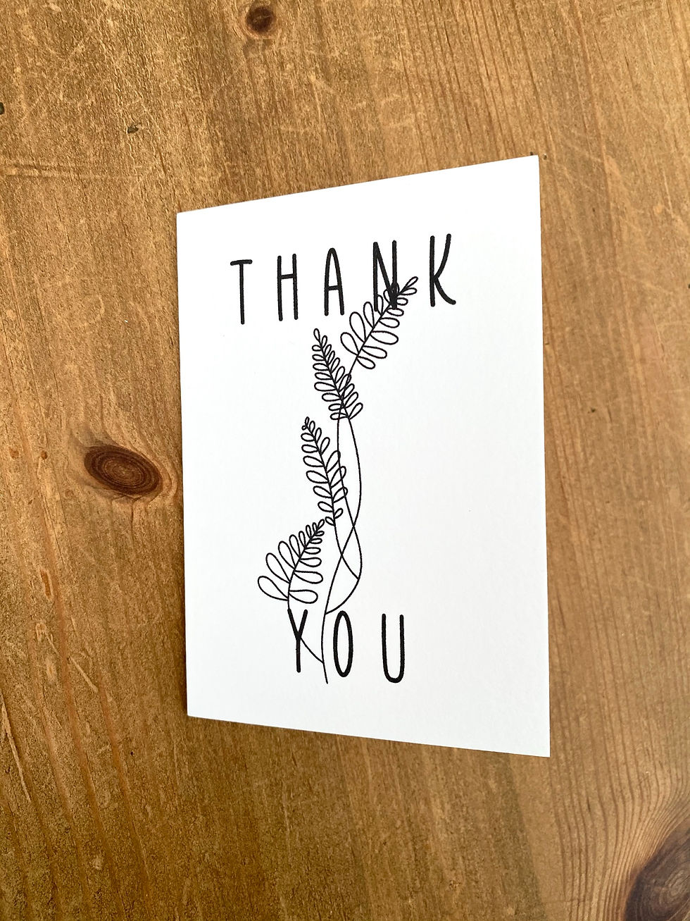 Thumbnail: Thank You Flower Line Art A7 - 8 Card Pack
