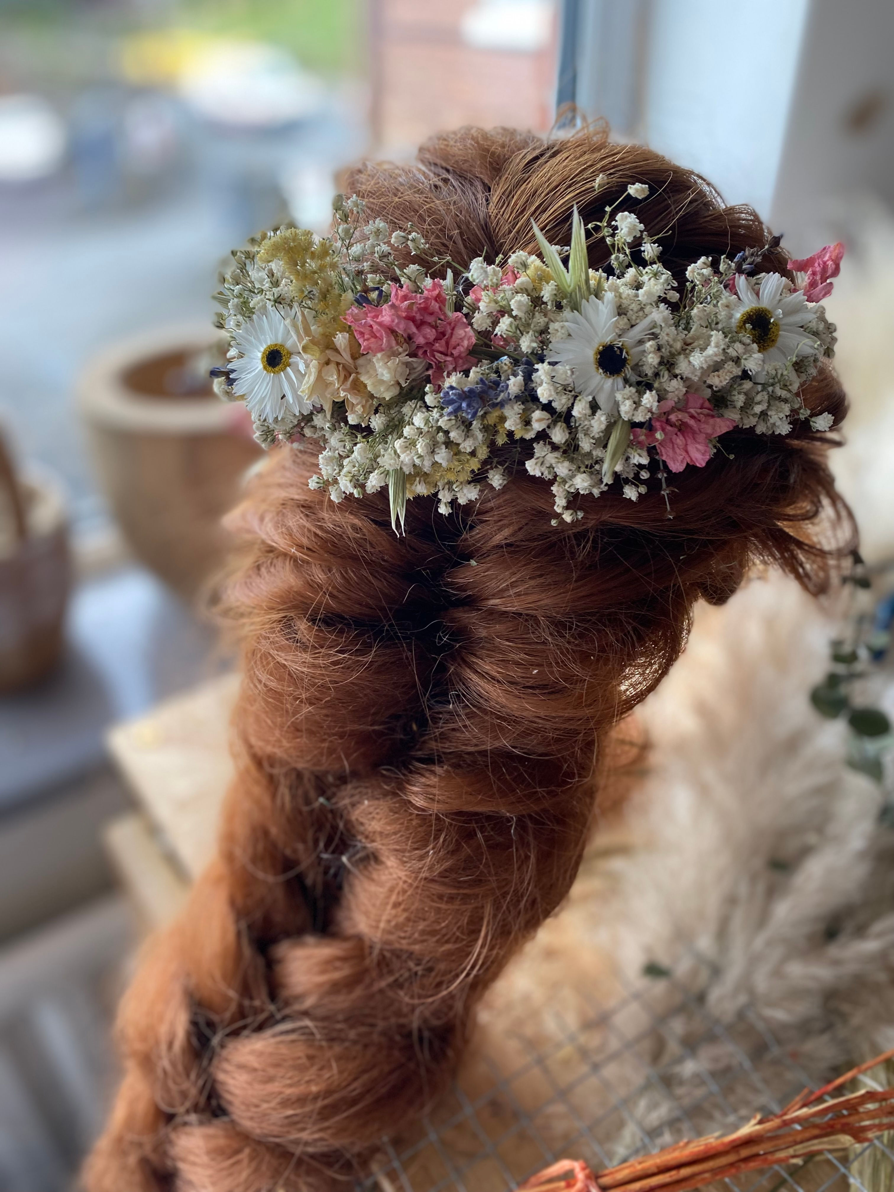 Spring Meadow dried flower hair vine