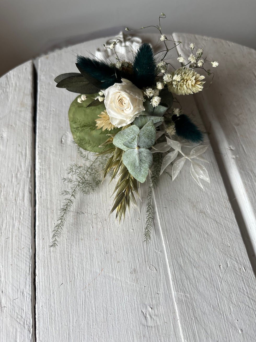 Thumbnail: Emerald Forest green foliage Boutonniere