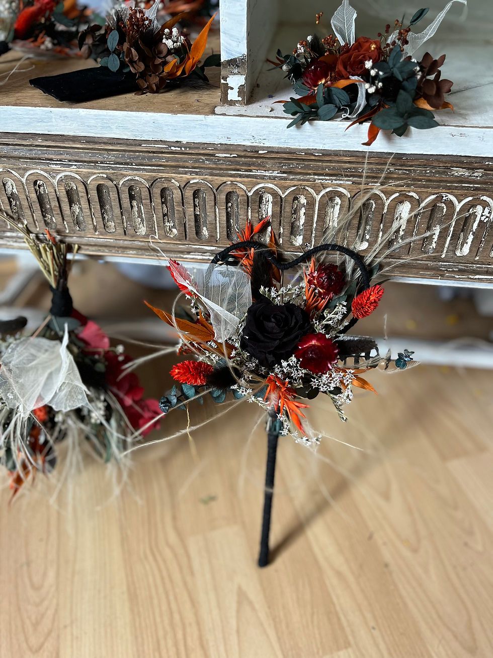 Thumbnail: Black Rose Hoop Bouquet & Accessories Collection