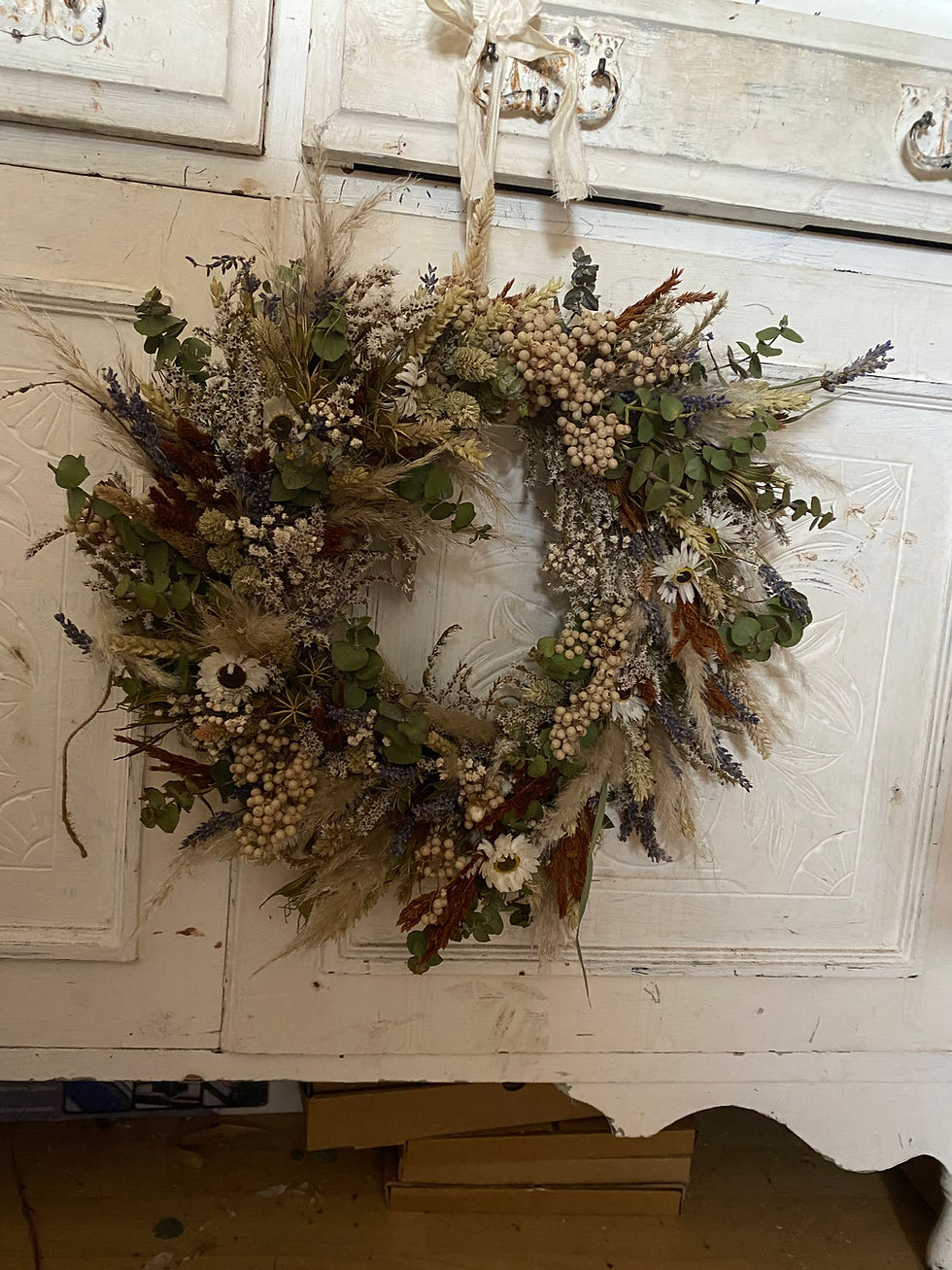 Thumbnail: Dried and Preserved Rustic Style Floral Wreath