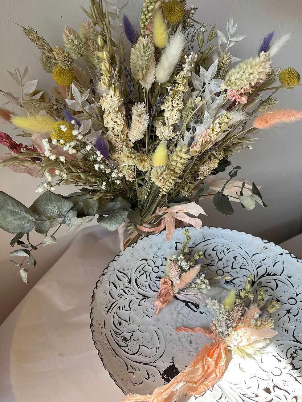 Thumbnail: Bohemian Pastel Meadow Bridal Bouquet