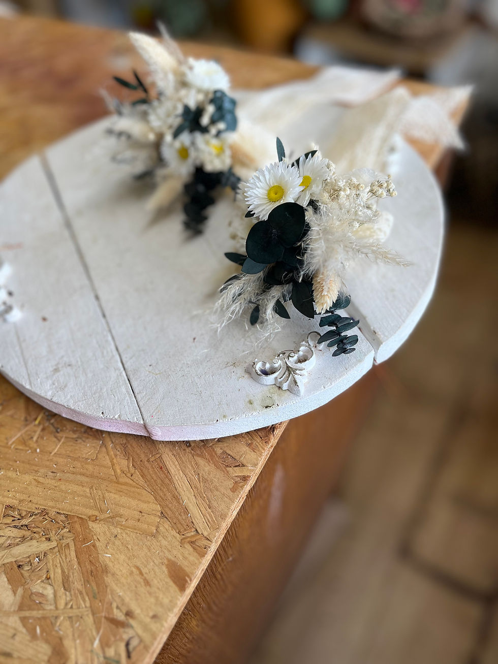 Thumbnail: Daisy Corsage with Vintage Lace Cotton Ribbon