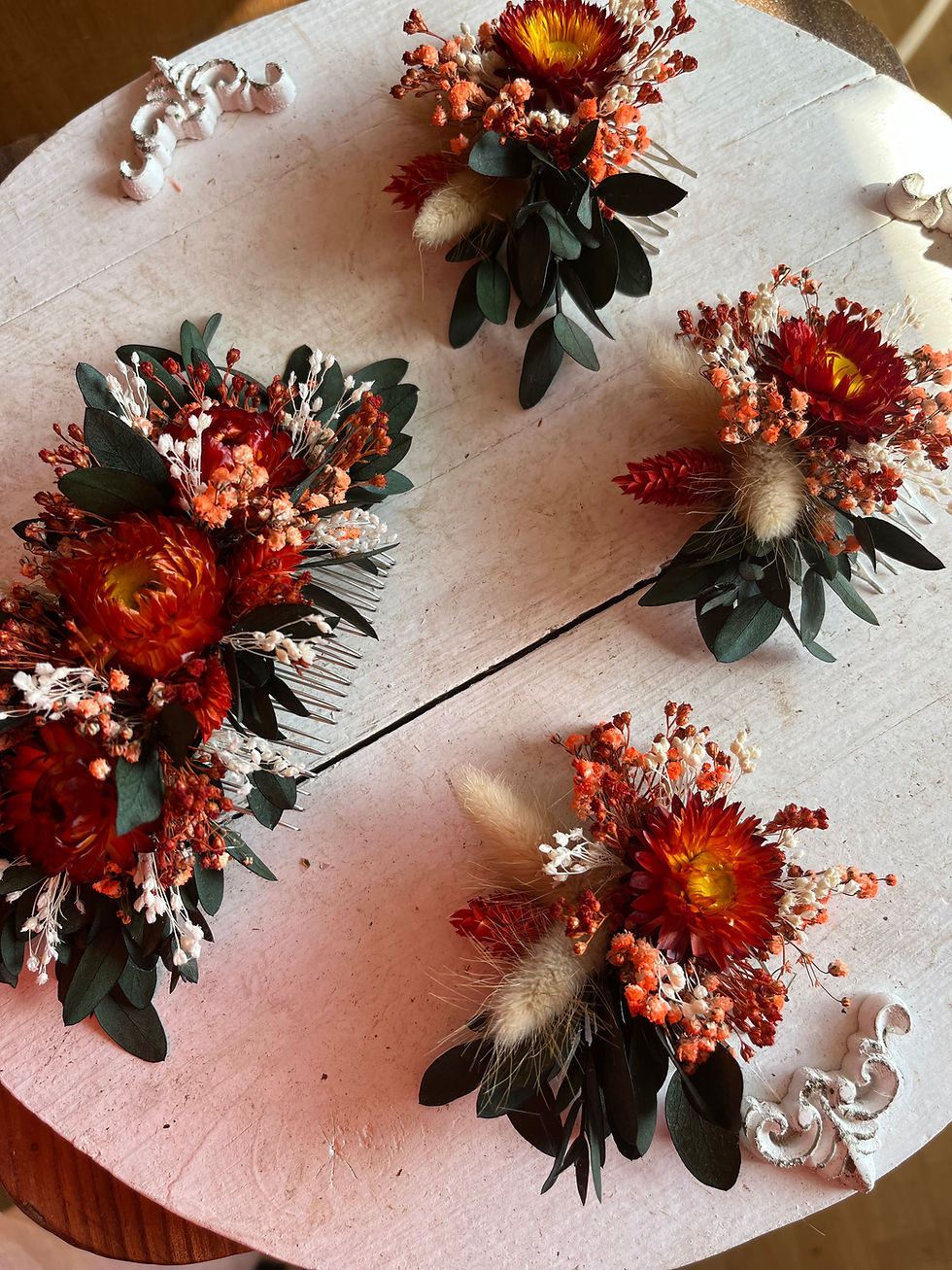 Thumbnail: Deep Fall Dried Flower Hair Comb