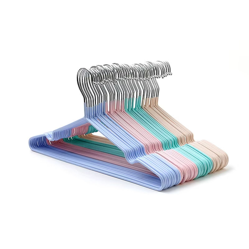 10pcs- Metal Traceless No-slip Clothes Hangers, Durable Strong Clothes Racks, Ho