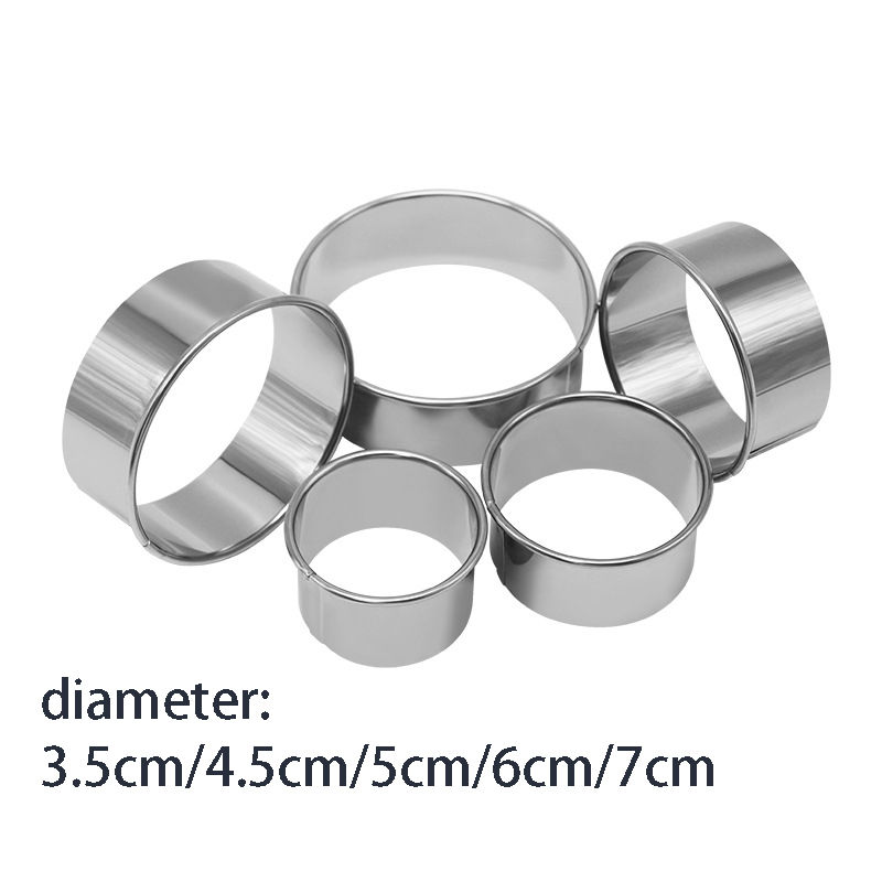 5PCS Round Stainless Steel Biscuit Mold Dumpling Skin Cutting Mold DIY Biscuit P