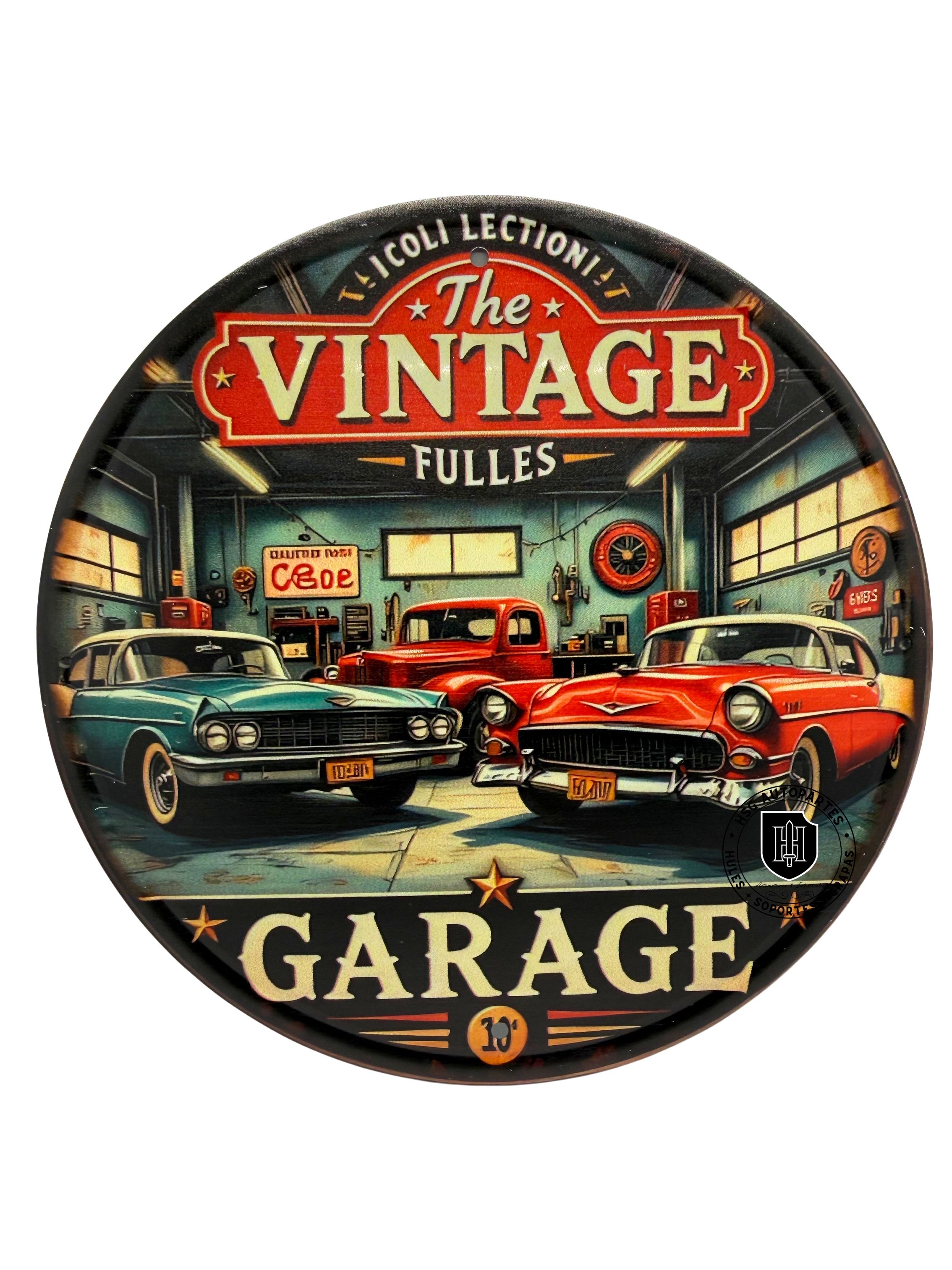 Poster metalico Vintage Garage lámina decorativa 20 cm