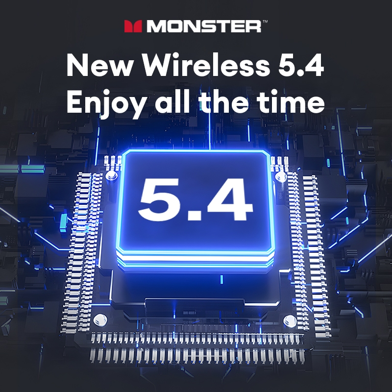 Thumbnail: Monster MQT52 Wireless Headphones Bluetooth 5.4 HIFI Stereo Earphones Talking No