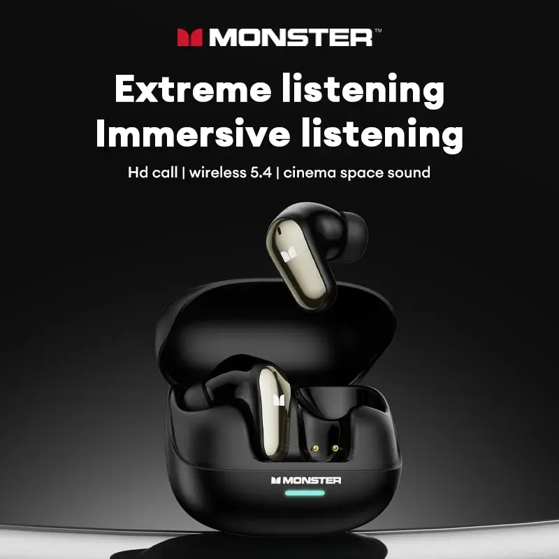 Thumbnail: Monster MQT52 Wireless Headphones Bluetooth 5.4 HIFI Stereo Earphones Talking No