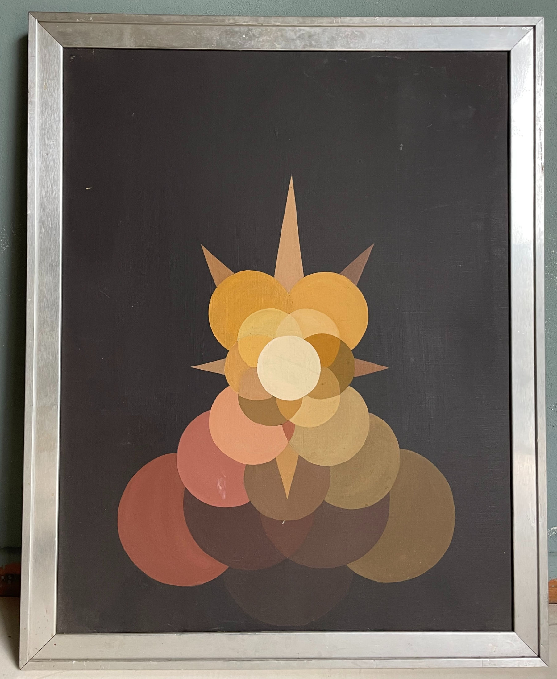 Quadro geometrico con cornice metallica