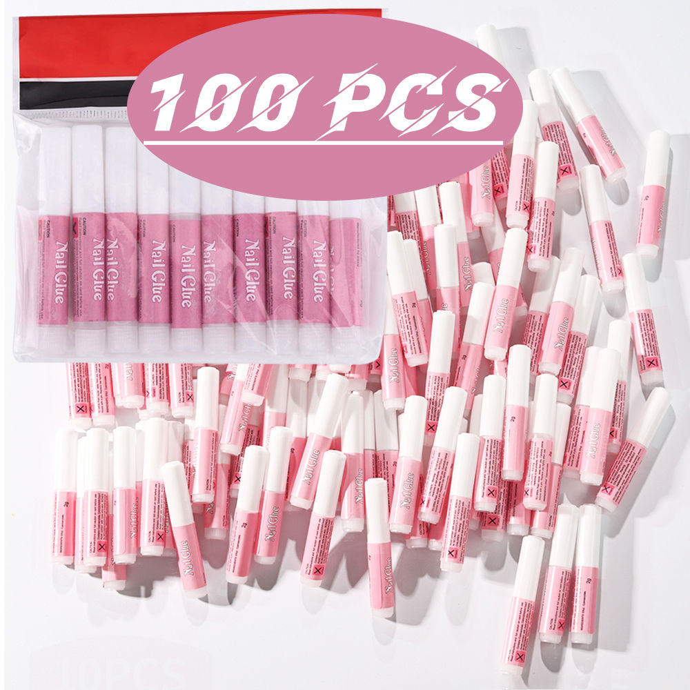 100Pcs Pack Nails Repair Glue for Acrylic Press On Nail Tips Adhesive Super Bond