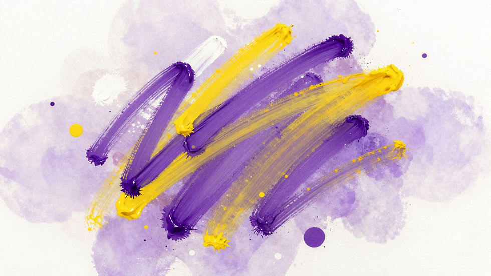 Purple and yellow abstract brushstrokes