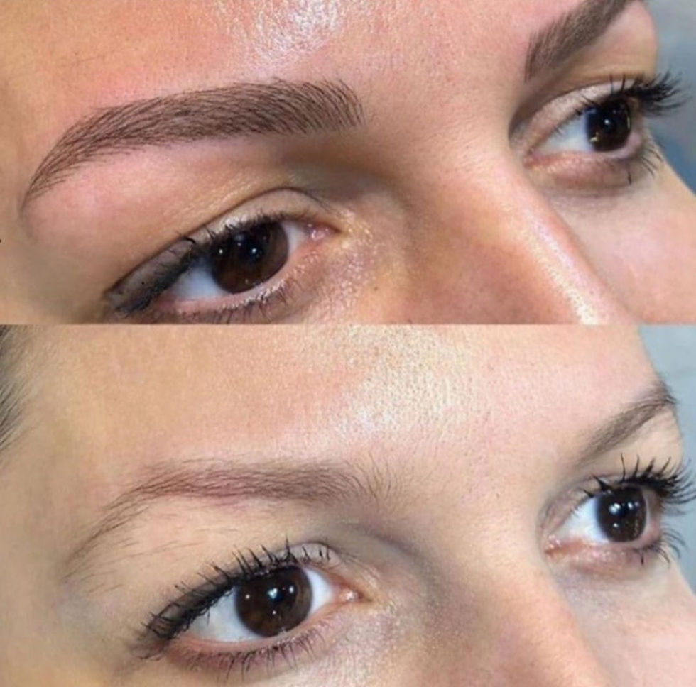 Πριν και μετά από Microblading φρυδιών στο Beauty Touch by Elena Milidoni στη Λευκωσία
