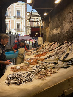 Fresh fish at Catania’s traditional market, close to Catania Home
