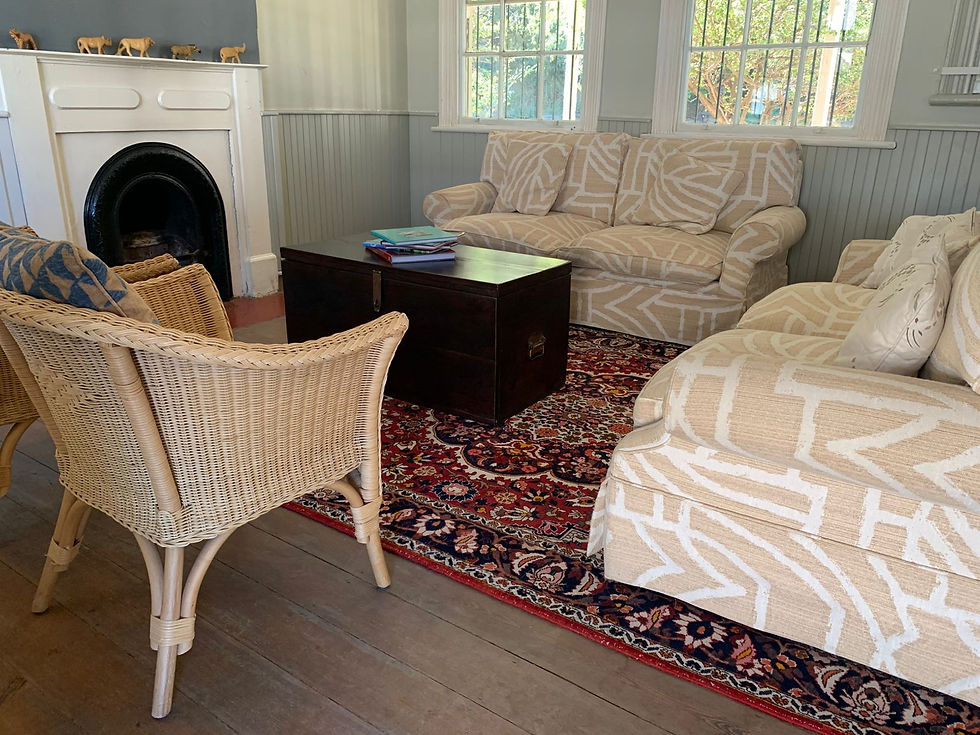 The open lounge with heritage-inspired décor and a fireplace is perfect for curling up with a book,