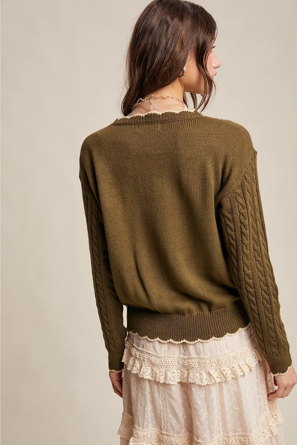 Thumbnail: Olive Meadow Embroidered Sweater