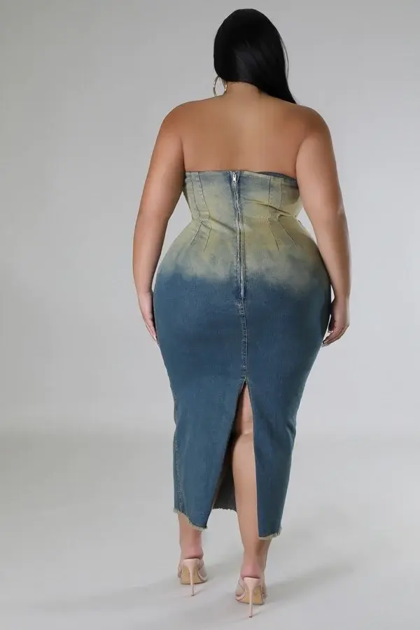 Miniature : Tube Denim Ombre Dress