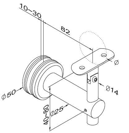 Миниатюра: Кронштейн на стекло HB900.042