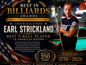 Best in Billiards Announces Greatest Players, Products and Contributors of America’s First 250 Years