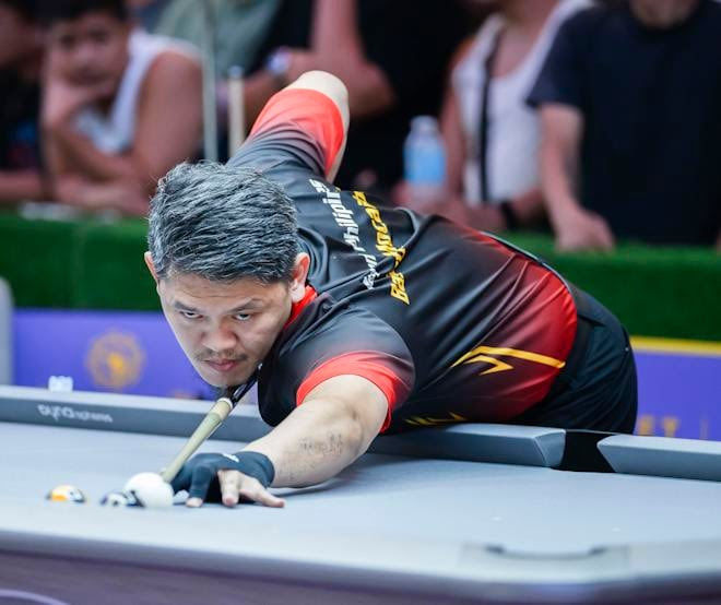 Baseth Mocaibat on Day 4 at the 2026 Roobet Philippines Open Pool Championship