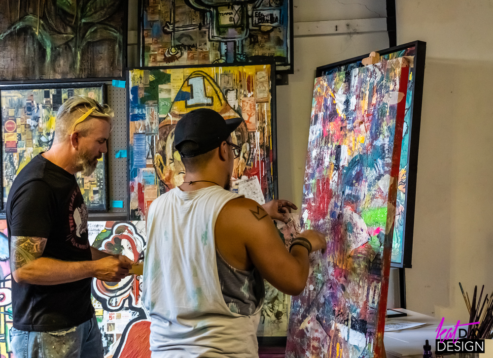 Justin Canja and Phil Dunn working on another live Painting at MOD Photo by Kat Day