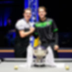 Fransisco Sanchez & Moritz Neuhausen at the 2025 IFX Payments Premier League Pool Photo by Taka Wu for Matchroom Pool