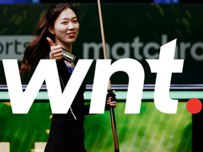 Seo Seoa at the World Pool Championship on Day Three with the World Nineball Tour Logo