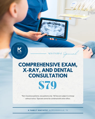 K Family Dentistry in Pflugerville, TX 78660 Emergency, Invisalign, Family, Cosmetic - Laser dentistry, Dental Implants, Crowns, Bridges, Restorations, Veneers, Fillings, Root Canal Therapy, ClearCorrect, Dentures, Teeth Whitening, Inlays and Onlays, Sedation Dentistry, Emergency Dentist, Kid Friendly Dentist, Dental Checkup, Cleaning & Examinations
