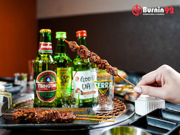 Burnin92 Korean BBQ & Skewers in Dallas, TX 75229, Korean barbecue, Korean bbq, Korean food, Korean beef, gochujang, ssamjang, Bulgogi, Beef Ribs, Skewers, Korean restaurants near me, Korean bbq near me, Korean food near me, bbq near me, Place to eat, diner, restaurants, take out restaurants