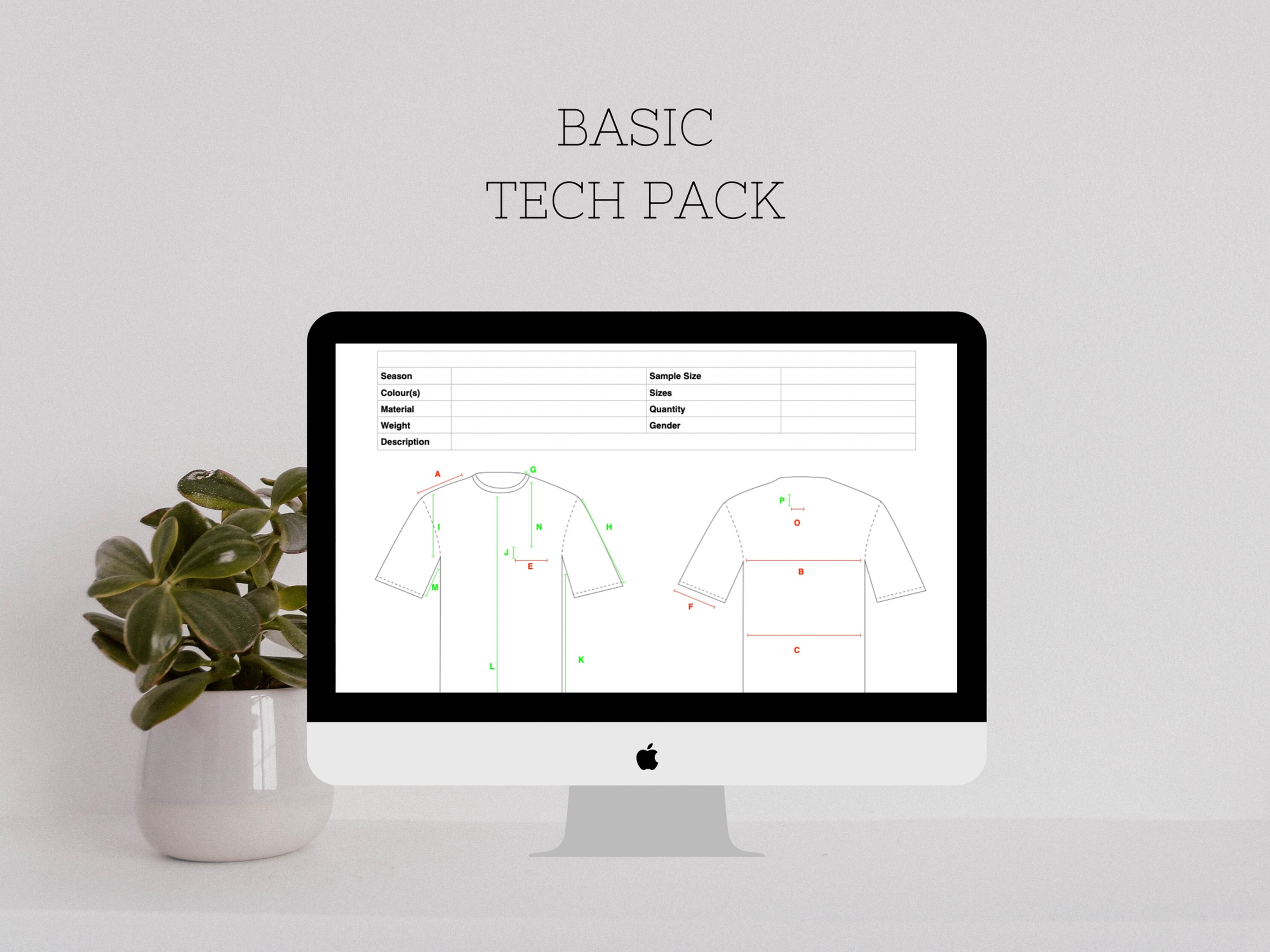 The Basic T - Shirt Tech Pack Template