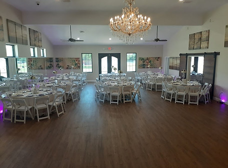 Wide view of event reception hall interior