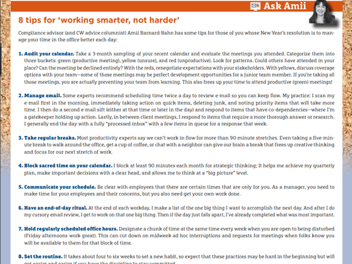 Ask Amii: 8 Tips For Working Smarter, Not Harder