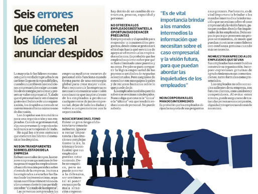 Seis errores que cometen los lideres al anunciar despidos
